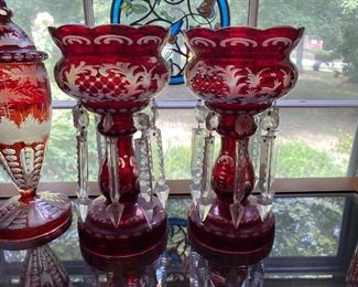 Ruby lustres cut to clear