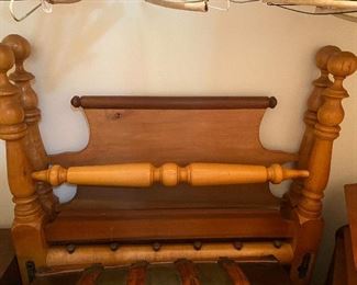 pair of twin rope beds converted to regular beds