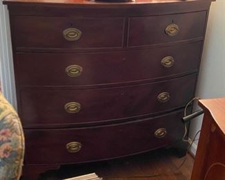 English bowfront mahogany chest