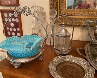 mismatched bowl and base in bride's basket, sold separately