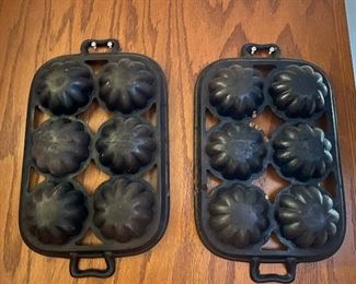 cast iron Turk's head pans