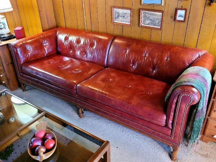 Classic vintage Chesterfield style sofa by Barker Bros.