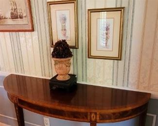 Sheraton style inlaid entry table