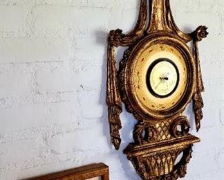 Carved wood Italian hygrometer