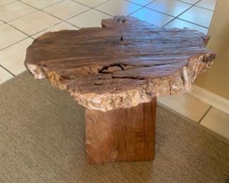 Handcrafted tree side table