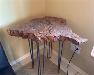Handcrafted tree side table