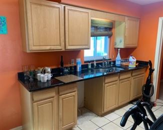 Entire kitchen is being sold – cabinets, countertops, sink, disposal, etc. it will be off the walls and ready to go.