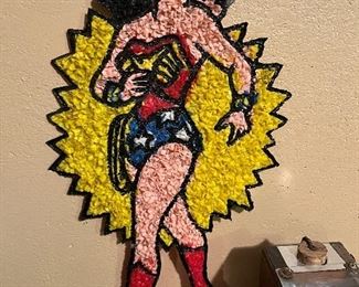 Vintage Wonder Woman popcorn wall art
