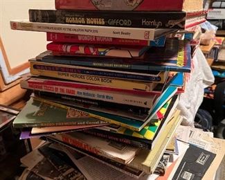 Vintage Super Hero books, magazines; coloring books