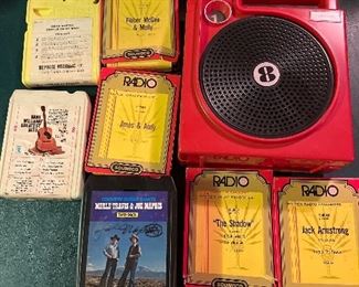 8 track tape player; TONS of 8 track tapes