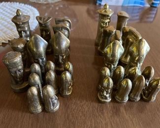 Brass chess set
