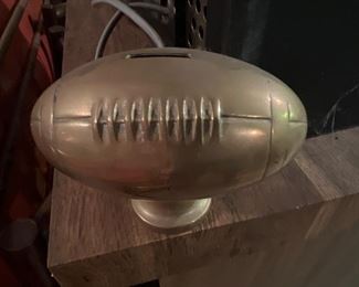 Brass football bank