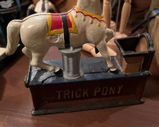 Cast iron trick horse bank
