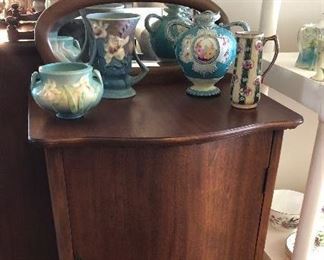 Antique mahogany sheet music cabinet (20”W, 16”D, 44”H)