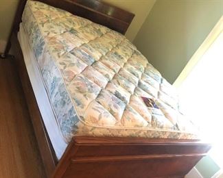 Vintage full size bed frame + mattress & box spring (bed matches vanity in previous photo)