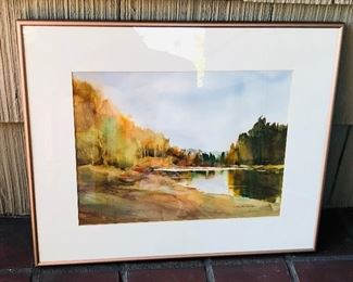 Watercolor by Nola Allen (framed size 18.5” x 22”)