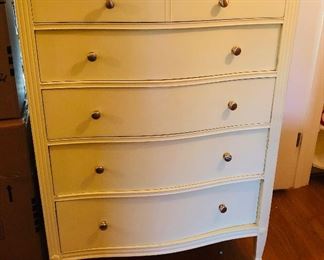Pale green painted dresser (36”W, 21”D, 49”H)