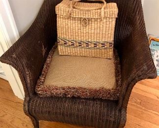 Old wicker chair + nice basket