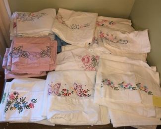 Embroidered pillow cases galore