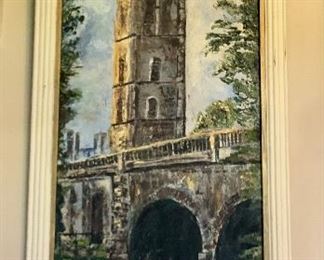 Painting on board on D. Nielsen  (framed size 14.5” x 33”)