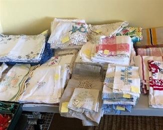 Linens: tablecloths, runners, tea towels, doilies & more - this is just a fraction of the linens 