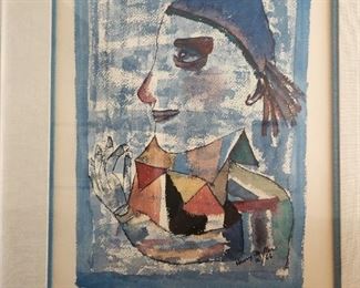 Print Signed by the Famous Writer Henry Miller and numbered. 'The Joker'.