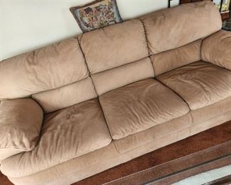 Beige Suede Sofa