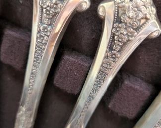 High Desirable Sterling Silver Flatware - Complete Set in Box 'Classic Bouquet' 1972.