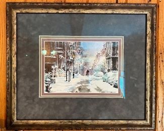 Signed Fei Yang print of Boston