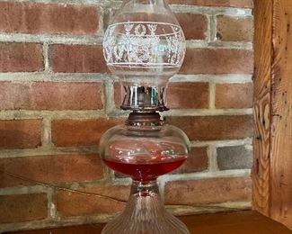 Pair of Hurricane glass lanterns