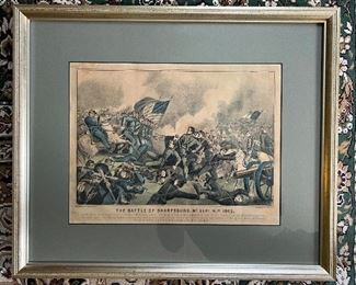 Currier and Ives Lithograph / "The Battle of Sharpsburg"