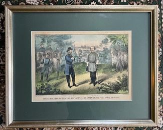 Currier and Ives Lithograph / "The Surrender of General Johnston Near Greensboro"