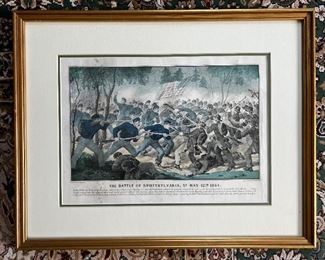 Currier and Ives Lithograph / "The Battle of Spottsylvania"