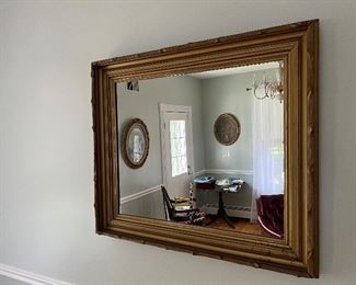 Gold toned rectangular wall mirror