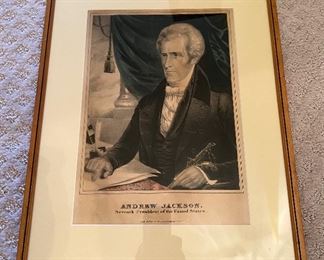 Andrew Jackson lithograph portrait by Nathaniel Currier 