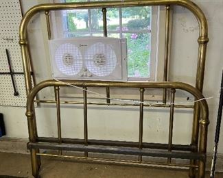 Queen sized antique brass bed