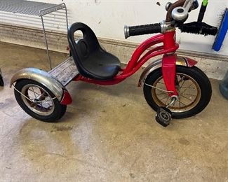 Vintage fire engine red Schwinn tricycle 
