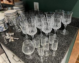 Collection of crystal & glass stemware