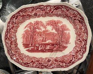 Antique Pink Victorian platter