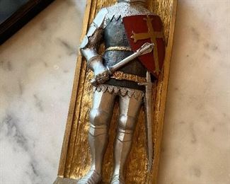 Armored wood wall ornament