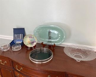 Misc. crystal and antique plates