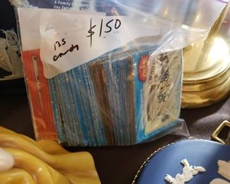 Set of vintage 1977 Star Wars cards, 135 cards, series 1, series 2, stickers