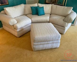 Custom Curved Sofa with Ottoman