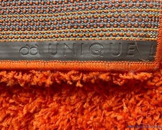 UNIQUE LOOM Tiger Orange Solo Solid Shag Rug