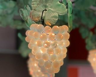 Vintage MURANO Style Grape Clusters and Leaves Chandelier