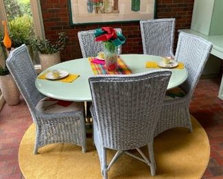 MAINE COTTAGE Wicker Chairs and ETHAN ALLEN Table Set