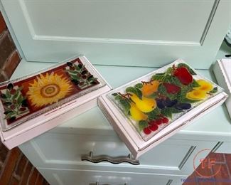 PEGGY KARR Glass Art Plates