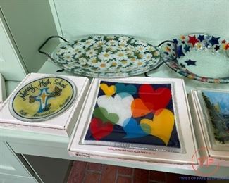 PEGGY KARR Glass Art Plates