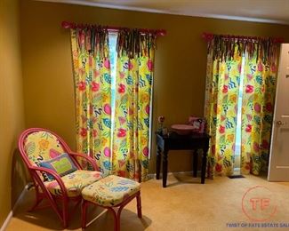 Custom Drapes, Bedding, and Matching Lounge Chair