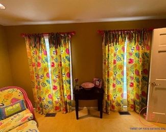 Custom Drapes, Bedding, and Matching Lounge Chair